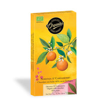 Laden Sie das Bild in den Galerie-Viewer, Chocolate Organiko Milchschokolade mit Orange und Kardamom 46%