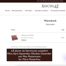 Laden Sie das Bild in den Galerie-Viewer, Xocolat Premium-Schokoladen Abonnement mit 6 Genussboxen
